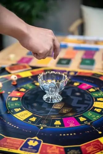 Ilustrasi arena ikan bernuansa arcade